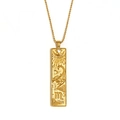 Gold Scorpio pendant necklace with embossed zodiac design and white zircon accent - Scorpio / Gold