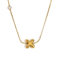 Collana minimalista placcata oro 18K con lettera X e pietra di zircone rotonda scintillante - Lettera a Bolla X-Oro