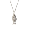 Silver koi fish pendant necklace with sparkling crystal inlay on minimalist chain - Full Rhinestone Koi Fish Pendant Necklace - Steel Color