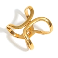 Minimalist geometric hollow hair claw clip in polished 18K gold plated stainless steel - Gold