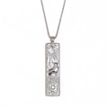 Silver Taurus zodiac pendant necklace with embossed bull and moon on ball chain - Taurus / Steel