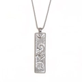 Scorpio zodiac pendant necklace in silver finish with crystal and beaded chain - Scorpio / Steel