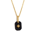 18K vergoldete Edelstahlkette mit marineblauem Sternen-Acryl-Anhänger für Damen - Dunkelblauer Sternenstil (Gold-11)
