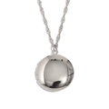 Pendentif médaillon rond en acier inoxydable argenté poli avec chaîne torsadée - Médaillon Rond Lisse / Acier