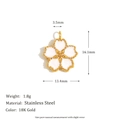 Détail du pendentif fleur rose de 16,1mm x 13,4mm en acier inoxydable plaqué or 18 carats - Pendentif Fleur Dépolie (Cerisier) / Or