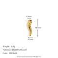 18K gold plated stainless steel chili pepper pendant with size dimensions and weight - 18.3mm*4.1mm / Wolf Tooth Pendant - Gold