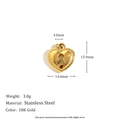 18K gold plated stainless steel heart lock pendant charm with 3.0g weight and polished finish - 15.9mm*14.6mm / Heart Lock Pendant - Gold