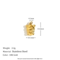 18K gold plated stainless steel cute pig pendant with LOVE engraving for jewelry DIY - 13.6mm*10.1mm / Abstract Animal Face (Pig LOVE) Pendant - Gold