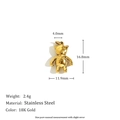 Pendentif ours en acier inoxydable plaqué or 18K, dimensions 16,8mm x 11,9mm - Pendentif Petit Ours - Or