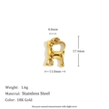 Pendentif chat assis en acier inoxydable plaqué or 18K, dimensions 17,4mm par 11,0mm - Pendentif Petit Chat - Or