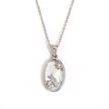 Silver Taurus zodiac necklace featuring a mother of pearl pendant with sun and diamond detail - Zircon Shell Zodiac Necklace-Steel-Taurus