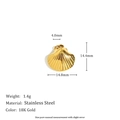 Pendentif en forme de coquillage en acier inoxydable doré 18K avec dimensions - Pendentif Coquille Saint-Jacques - Or