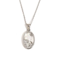 Silver oval necklace with crab and wave reliefs on shimmering mother of pearl - Zircon Shell Zodiac Necklace-Steel-Cancer