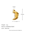 Pendentif visage de lune en acier inoxydable plaqué or 18K poli avec détails gravés - Pendentif Lune - Or