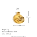 Pendentif coquillage en acier inoxydable plaqué or 18 carats hauteur 20,4mm bijou - Pendentif Coquillage Incliné - Or