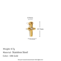 Pendentif croix en acier inoxydable plaqué or 18 carats avec pierre zircon - Pendentif Croix avec Strass - Or