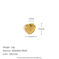 Pendentif cœur en acier inoxydable plaqué or 18K de 10,4mm avec poids de 1,0g - Petit Pendentif Coeur - Or
