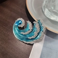 Zilveren golfspeld met blauw emaille en kristallen in een elegante omgeving - Groen (XZ0420-1)