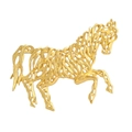 Elegant horse brooch in matte gold finish with artistic hollow intertwined lines - Hollow Horse Brooch Gold
