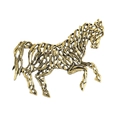 Exquisite hollow woven horse brooch in antique gold finish for suits and coats - Hollow Horse Brooch Antique Gold