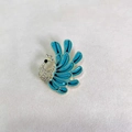 Peacock brooch with blue enamel and sparkling rhinestones on a gold alloy base - Blue Enamel Peacock Brooch / Blue