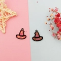 Pink DIY wizard hat charms with gold stars and black edges for jewelry making - Pink with Stars/Black Border (Style 4)