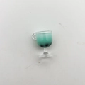 Miniature clear goblet with green tea and pearls for DIY dollhouse crafts - Light Green