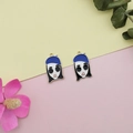 Vista plana de dijes de aleación de niña de dibujos animados para hacer joyas DIY - Azul / Pequeño