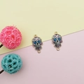 Totenkopf Anhänger mit Blumenmuster und doppelten Ösen für DIY-Schmuckherstellung - Doppelöse Bedruckter Totenkopf