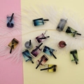 Miniature resin bubble tea cup pendants with colorful glitter for DIY jewelry making - Random Mixed Colors