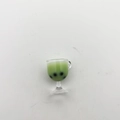 Miniature matcha bubble tea cup model with green liquid and black pearls for DIY crafts - Pale Green