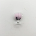 Miniature pink bubble tea model with realistic black pearls and glass handle cup - Pink