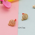 Macro detail of 12x17mm matte gold petal earring findings for DIY jewelry making - Hollow Petal Shape (YZ479-3)