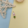 Detail of DIY Japanese tricolor dango enamel pendant with gold trim for jewelry making - Sugar Coated Haws