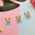 Grappige legering bedeltjes in de vorm van voedselverpakkingen voor creatieve oorbellen - Pittige Reepjes Blauw