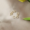 Anneaux de jonction dorés pour bijoux DIY sur tissu en soie avec décor floral - Anneaux sautoirs