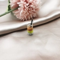 Macro detail of miniature bubble tea charms on satin fabric for DIY jewelry making - Style 6(6)