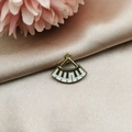 DIY alloy piano keyboard charm with gold-plated finish and black enamel for jewelry making - White Fan