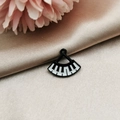 DIY nostalgic alloy piano keyboard charm with black and white enamel finish for jewelry - Black Fan Pattern