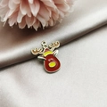 Kerst rendier emaille hanger met rood lichaam en gouden gewei voor DIY sieraden maken - Rood Rendier