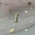 Pendentif lettre I en alliage doré pour bijoux DIY avec finition polie brillante - Lettre I