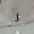 Pendentif lettre j en alliage doré avec émail noir pour la création de bijoux DIY - Lettre J