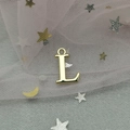 Pendentif lettre L doré en alliage avec anneau pour création de colliers et bijoux - L