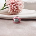 Pendentif TV rétro miniature en résine rose avec écran argenté pour bijoux DIY - Télévision