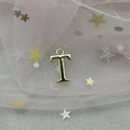Pendentif lettre T plaqué or avec anneau pour création de bijoux et colliers DIY - Lettre T