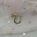 Pendentif lettre U en alliage doré poli avec boucle de suspension pour bijoux DIY - Lettre U