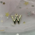 Pendentif lettre W doré avec finition polie et anneau de suspension pour bijoux DIY - Lettre W