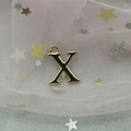 Pendentif lettre X en alliage doré avec finition polie pour la création de bijoux - Lettre X
