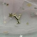 Pendentif lettre Y en alliage doré avec surface lisse pour la création de bijoux DIY - Lettre Y