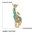 Künstlerische Giraffen-Emaille-Broschen aus Goldlegierung mit grün-braunem Muster - Grün